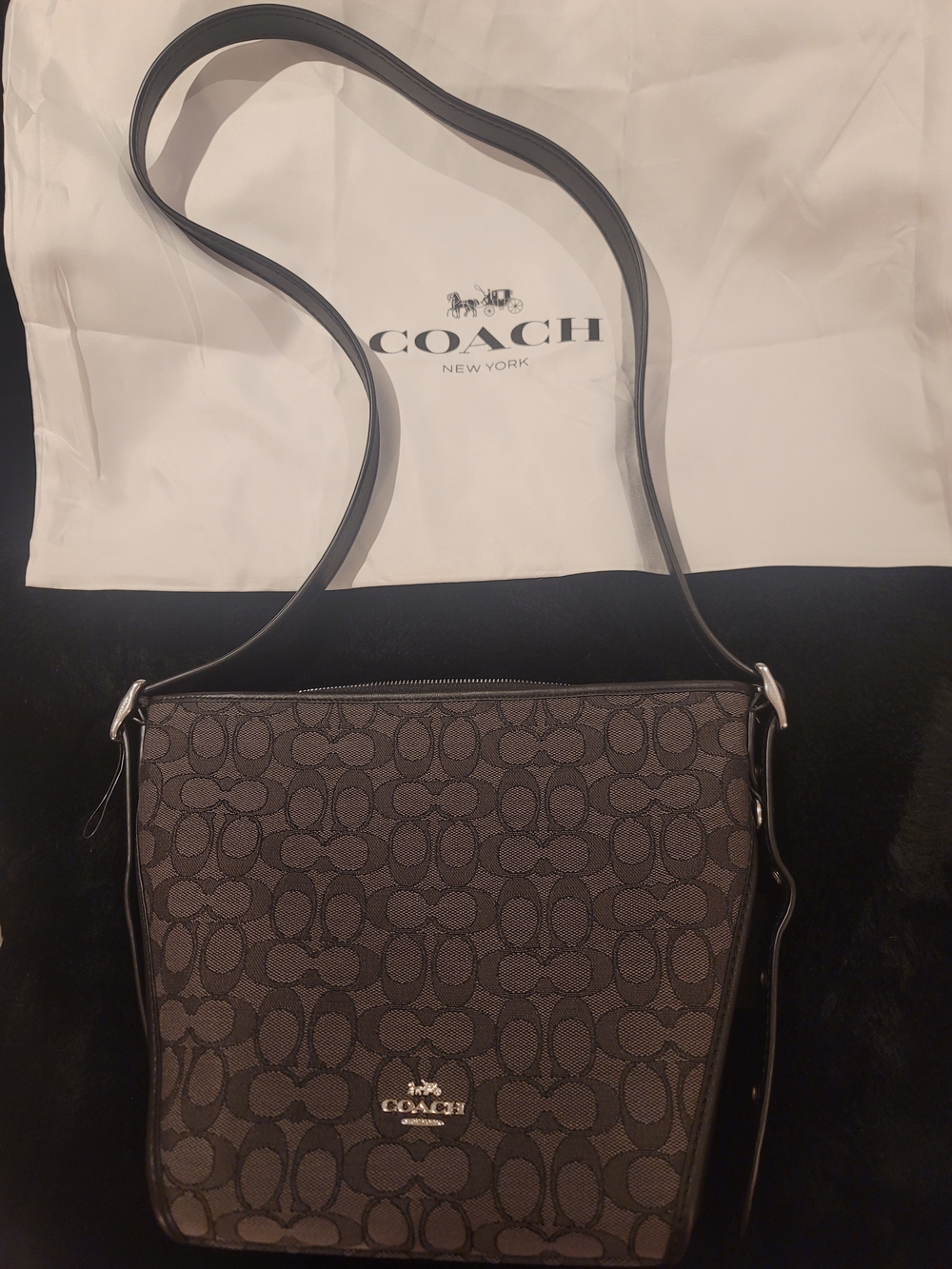 Coach Signature Crossbody Bag in Brown/Black